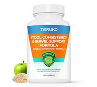 TERUKO Stool Consistency & Bowel Support Formula - 900mg High Strength Psyllium Husk & Calcium - 120 Vegan Capsules - Daily Digestive Management for Loose Stools & Urgency - Made in The UK