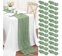 Teruntrue 24 Pack Sage Green Cheesecloth Table Runner 45x275 cm Boho Gauze Cheese Cloth Table Runner for Wedding Party Baby Bridal Shower Birthday Decorations