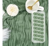 Teruntrue 8 Pack 10Ft Cheesecloth Table Runner Sage Green, 20 x 120 Inch Rustic Gauze Boho Cheese Cloth Table Runners Wedding Long Table Runner for Wedding Party Bridal Shower Table Decoration