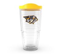 Tervis 1063886 NHL Nashville Predators Primary Logo Tumbler with Emblem and Yellow Lid, Tritan, Clear