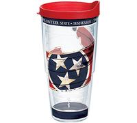 Tervis 1212083 Tennessee State Flag Outline Tumbler with Wrap and Red Lid, Tritan, Clear