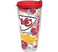 Tervis 1238951 NFL Kansas City Chiefs All Over 24 oz Tumbler with lid, Tritan, Clear