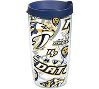 Tervis 1276098 NHL Nashville Predators All Over Tumbler with Wrap and Navy Lid, Tritan, Clear