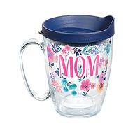 Tervis 1317577 Mom Dainty Floral Insulated Tumbler with Wrap and Lid, Tritan, 16 Fluid_Ounces, Clear