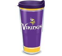 Tervis 1325095 NFL Minnesota Vikings - Touchdown Insulated Tumbler with Wrap and Royal Purple Travel Lid, Tritan, 24 Fluid_Ounces, Clear