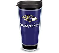Tervis 1325566 NFL Baltimore Ravens - Touchdown Insulated Tumbler with Wrap and Black Travel Lid, Tritan, 24 Fluid_Ounces, Clear