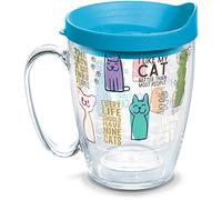 Tervis Cat Sayings Made in USA Double Walled Insulated Tumbler Travel Cup Keeps Drinks Cold & Hot, 16oz Mug, Classic