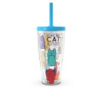 Tervis Cat Sayings Made in USA Double Walled Insulated Tumbler Travel Cup Keeps Drinks Cold & Hot, 24oz with Straw Lid, Classic