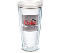 Tervis Coca-Cola® Made in USA Double Walled Insulated Tumbler Travel Cup Keeps Drinks Cold & Hot, 24oz, Clear Lid