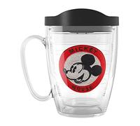 Tervis Disney Foundation Collection Mickey Mouse Badge Made in USA Double Walled Insulated Tumbler Travel Cup Keeps Drinks Cold & Hot, 16oz Mug, Classic