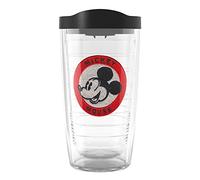 Tervis Disney Mickey Mouse Badge Made in USA Double Walled Insulated Tumbler Travel Cup Keeps Drinks Cold & Hot, 16oz, Classic