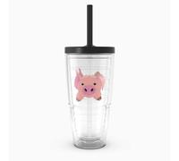 Tervis Front & Back Pig Made in USA Double Walled Insulated Tumbler Travel Cup Keeps Drinks Cold & Hot, 24oz with Straw Lid, Classic