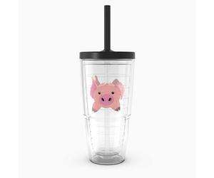 Tervis Front & Back Pig Made in USA Double Walled Insulated Tumbler Travel Cup Keeps Drinks Cold & Hot, 24oz with Straw Lid, Classic