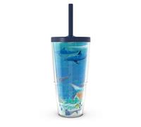 Tervis Guy Harvey - Ocean Scene Made in USA Double Walled Insulated Tumbler Travel Cup Keeps Drinks Cold & Hot, 24oz with Straw Lid, Classic