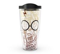 Tervis Harry Potter - Glasses and Scar Tumbler with Wrap and Black Lid 24oz, Clear