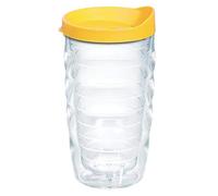 Tervis Made in USA Clear & Colorful 10oz Wavy Insulated Tumbler, Yellow Lid