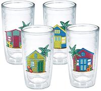 Tervis Made in USA Double Walled Beach House Retreat Collection Insulated Tumbler Cup Keeps Drinks Cold & Hot, 16oz 4pk, Beach House Assorted - No Lid