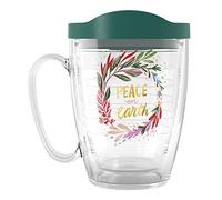 Tervis Made in USA Double Walled EttaVee Holiday Peace On Earth Insulated Tumbler Cup Keeps Drinks Cold & Hot, 16oz Mug, Classic