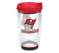 Tervis Made in USA Double Walled NFL Tampa Bay Buccaneers Insulated Plastic Tumbler Cup Keeps Drinks Cold & Hot, 16oz, Tradition