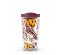 Tervis Made in USA Double Walled NFL Washington Commanders All Over Insulated Tumbler Cup Keeps Drinks Cold & Hot, 16oz, Classic