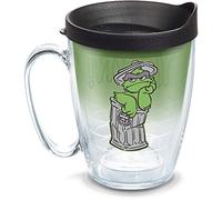 Tervis Made in USA Double Walled Sesame Street Insulated Tumbler Cup Keeps Drinks Cold & Hot, 16oz Mug, Oscar Yawn
