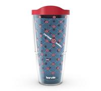 Tervis Marvel - Captain America Shield Grid Made in USA Double Walled Insulated Tumbler Travel Cup Keeps Drinks Cold & Hot, 24oz, Classic