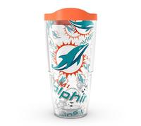 Tervis NFL® Miami Dolphins - All Over Made in USA Double Walled Insulated Tumbler Travel Cup Keeps Drinks Cold & Hot, 24OZ,