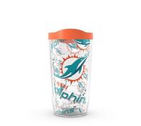 Tervis NFL® Miami Dolphins - All Over Made in USA Double Walled Insulated Tumbler Travel Cup Keeps Drinks Cold & Hot, 16OZ,