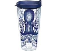 Tervis Octopus Made in USA Double Walled Insulated Tumbler Travel Cup Keeps Drinks Cold & Hot, 24oz, Clear