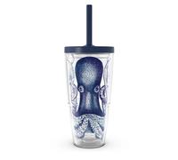 Tervis Octopus Made in USA Double Walled Insulated Tumbler Travel Cup Keeps Drinks Cold & Hot, 24oz with Straw Lid, Classic