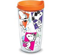 Tervis Peanuts Multi-Snoopy Made in USA Double Walled Insulated Tumbler Cup Keeps Drinks Cold & Hot, 16oz, Clear