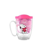 Tervis Peanuts - Snoopy Valentine's Hugs Made in USA Double Walled Insulated Tumbler Travel Cup Keeps Drinks Cold & Hot, 16oz Mug with Handle, Classic