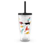 Tervis Pet Love Made in USA Double Walled Insulated Tumbler Travel Cup Keeps Drinks Cold & Hot, 24oz with Straw Lid, Cat Pounce Love