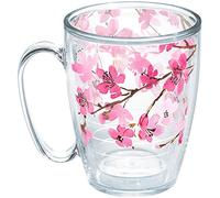Tervis Sakura Japanese Cherry Blossom Made in USA Double Walled Insulated Tumbler Cup Keeps Drinks Cold & Hot, 16oz Mug, Classic - Unlidded