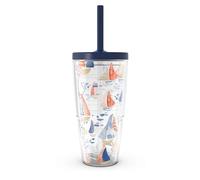 Tervis Sara Berrenson - Sunset Sail Made in USA Double Walled Insulated Tumbler Travel Cup Keeps Drinks Cold & Hot, 24oz with Straw Lid, Classic