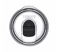 Tervis Slider Lid Made in USA Double Walled Insulated Tumbler Travel Cup Keeps Drinks Cold & Hot, Fits 12 & 20oz Stainless Steel, Clear