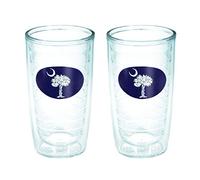 Tervis South Carolina Flag Made in USA Double Walled Insulated Tumbler, 16oz 2pk - No Lid, Navy and White