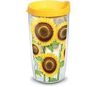 Tervis Sunflower Wrap Tumbler with Yellow Lid, 16-Ounce