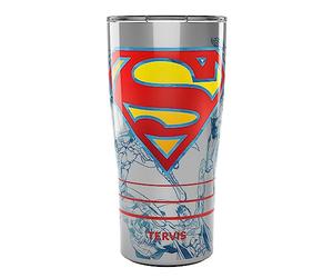 Tervis Traveler DC Comics Superman Lineage Triple Walled Insulated Tumbler Travel Cup Keeps Drinks Cold & Hot, 20oz, Stainless Steel