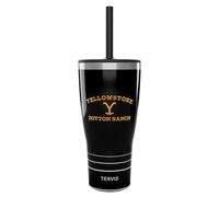 Tervis Traveler Yellowstone Dutton Ranch Triple Walled Insulated Tumbler Travel Cup Keeps Drinks Cold & Hot, 30oz - with Straw Lid, Stainless Steel