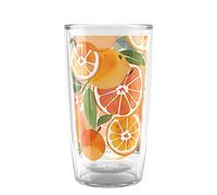 Tervis Yao Cheng Chilled Fruit Orange Tangelo Made in USA Double Walled Insulated Tumbler Travel Cup Keeps Drinks Cold & Hot, 16oz, Orange Tangelo