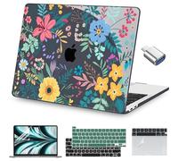 Teryeefi for MacBook Pro 13 Case 2022 2021 2020-2016 Release A2338 M2/M1 A2251 A2289 A2159 A1989 A1706, Laptop Hard Shell with Keyboard Cover & Trackpad Film & Type C Adapter, Colorful Floral 136