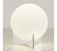Terzani table lamp Oscar, white, Ø 20 cm, glass