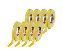 tesa 04651-00519-00 Tesaband 4651 Premium Fabric Tape in Pack of 8 Versatile Tape for Indoor Applications Can be Written On and Weatherproof, Yellow, 8 Rolls Each 50 m x 19 mm, 8 x 50