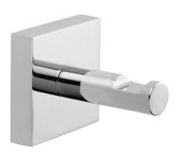 tesa MOON WHITE Bathrobe Hook, matt white - for industrial style and modern bathrooms - drill-free, incl. adhesive solution - 50 mm x 65 mm x 53 mm