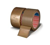 Tesa 4089 Cardboard Closure Tapes, PP Support, Natural Rubber Mass Adhesive, 46μm, 132 m x 75 mm, Havana, Pack of 24 Pieces