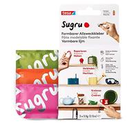 tesa 41234-00001-00 Sugru Malleable, Strong All Purpose Adhesive, 3 Pack (3 x 3.5 g) in Pink, Orange & Green, 3 x 3,5 g