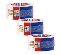 tesa 4333-00021-02 Precision Sensitive,Razor Sharp Edge and Low Tack Masking Tape for Indoor Painting and Decorating, Residue Free Removal, 50 m x 50 mm, 3 Rolls