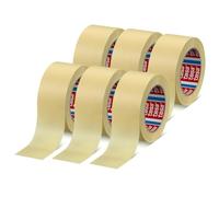 Tesa 50 mm x 50 m Masking Tape | Flexible crepe strip for masking curves, rounded edges and irregular shapes during painting - removes cleanly without residue