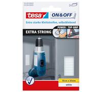 tesa Hook and Loop Strips 55228 – On/Off Extra Strong – White